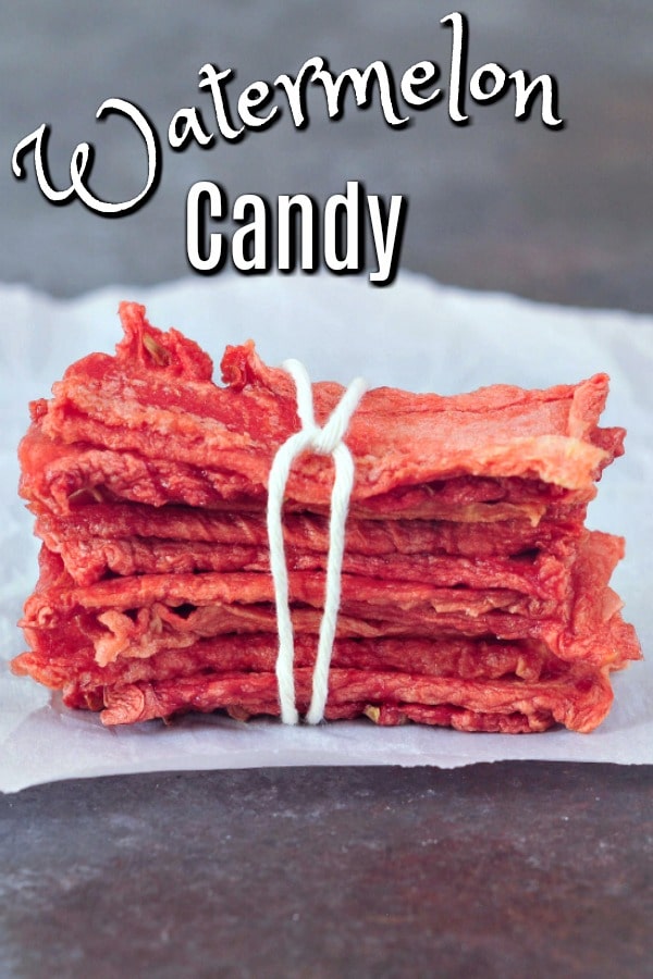 Watermelon Candy strips tied with twine