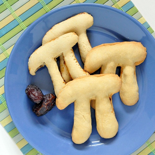 individual Lavender Date Goat Cheese Pies, shaped like the Pi symbol