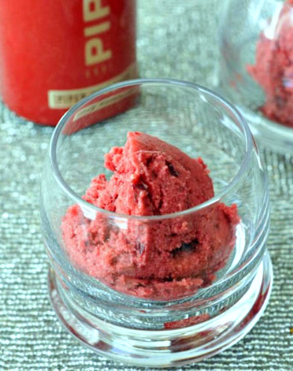 Cherry Sorbet Champagne Floats