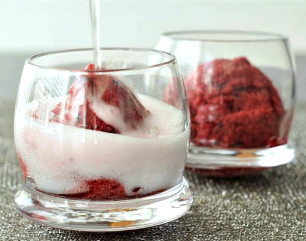 Cherry Sorbet Champagne Floats