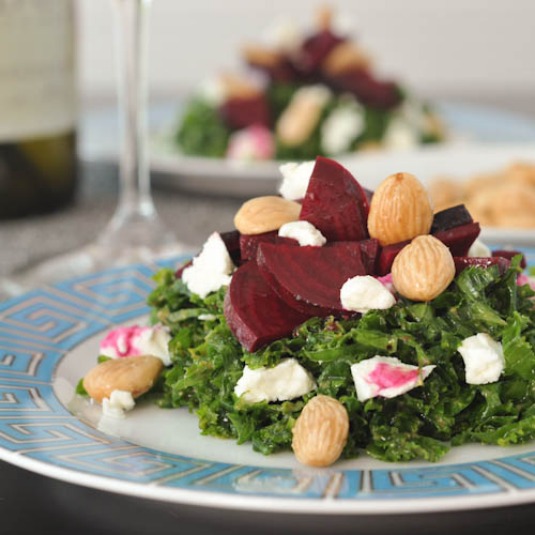 Maple Roasted Beet Salad with Vegan Goat Cheese