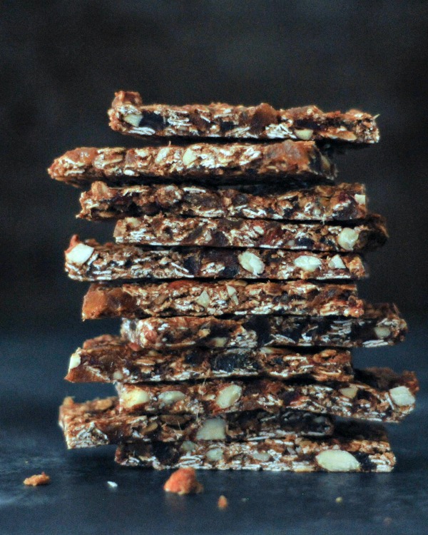 Ginger Vanilla Protein Crunch Bars in a stack