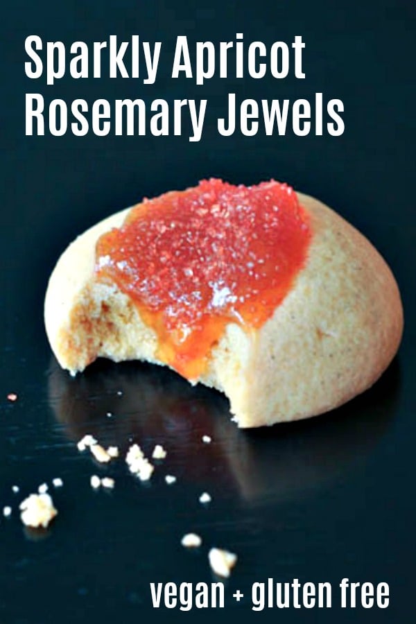 Sparkly Apricot Rosemary Jewels @spabettie #vegan #glutenfree #cookies #holiday