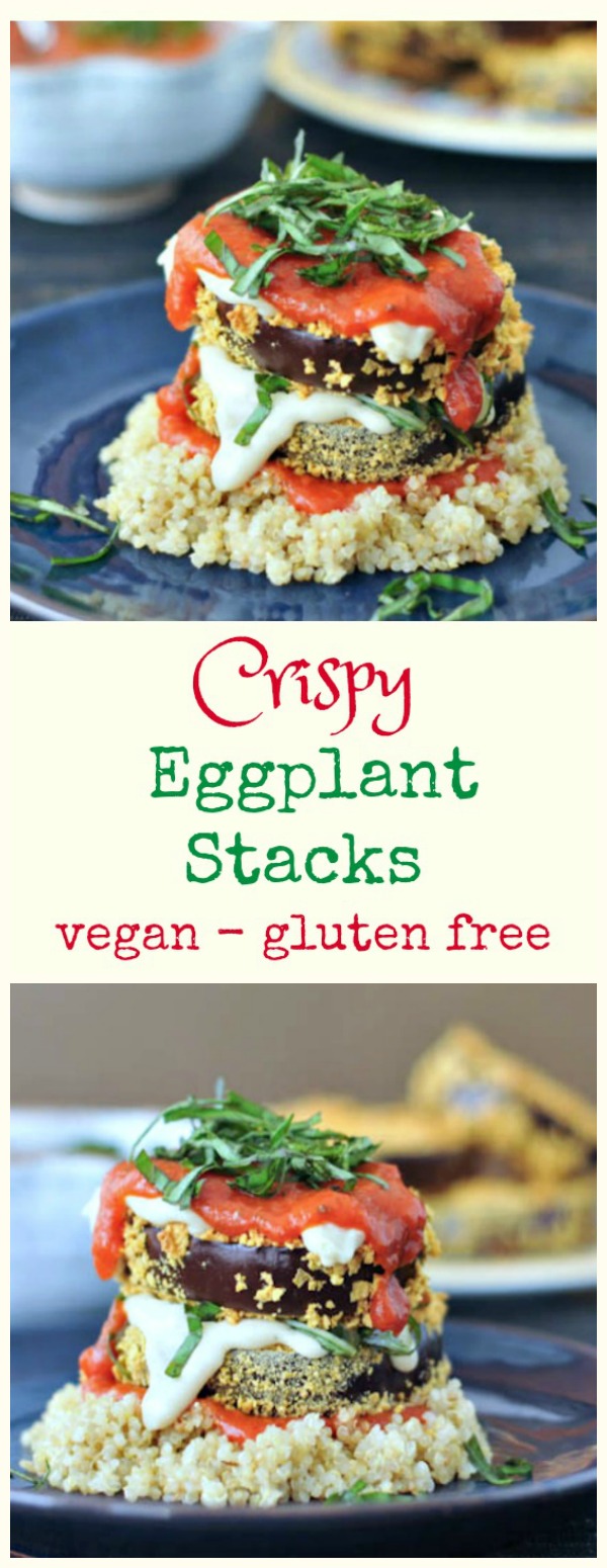 Crispy Eggplant Stacks @spabettie #glutenfree #vegan