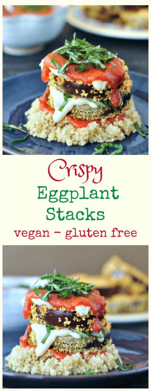 Crispy Eggplant Stacks Vegan Vegetarian Gluten Free Entree Recipe