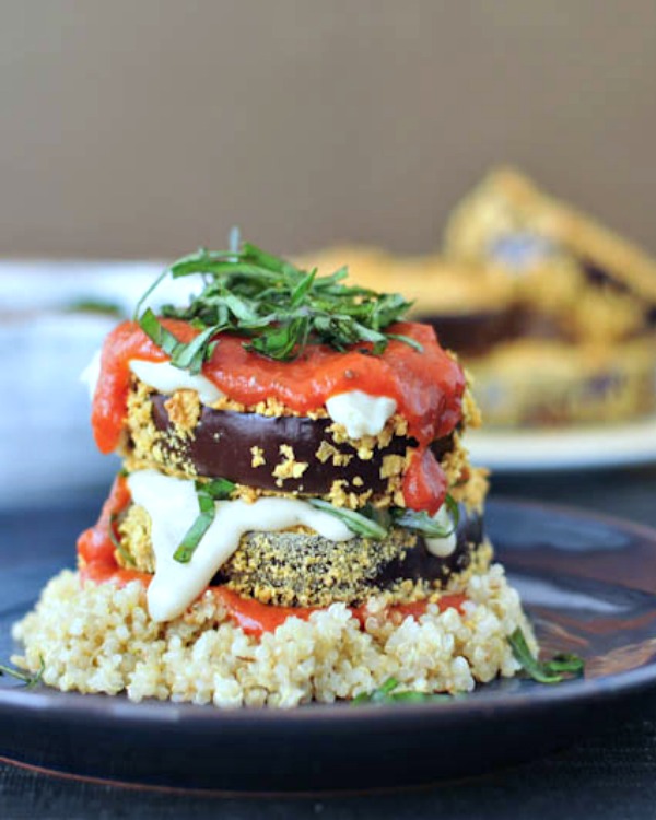Crispy Eggplant Stacks Vegan Vegetarian Gluten Free Entree Recipe