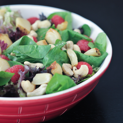 Roasted Garlic and Raspberry Big Salad