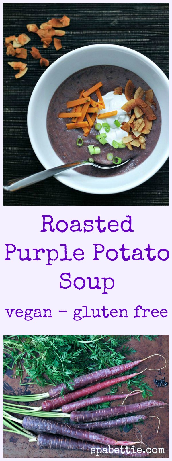 Roasted Purple Potato Soup @spabettie #vegan #glutenfree
