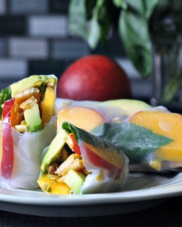 Savory Sweet Summer Rolls with Raspberry Ginger Sauce @spabettie