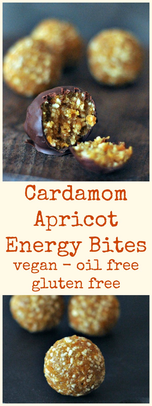 Cardamom Apricot Energy Bites @spabettie #vegan #oilfree #glutenfree