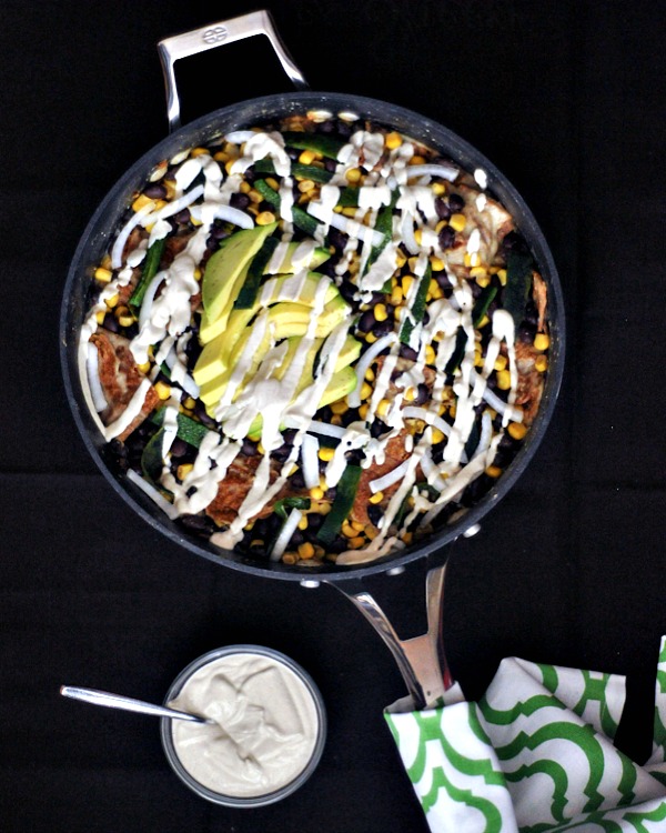 Fire Roasted Poblano Chilaquiles with Spicy Cumin Cream @spabettie