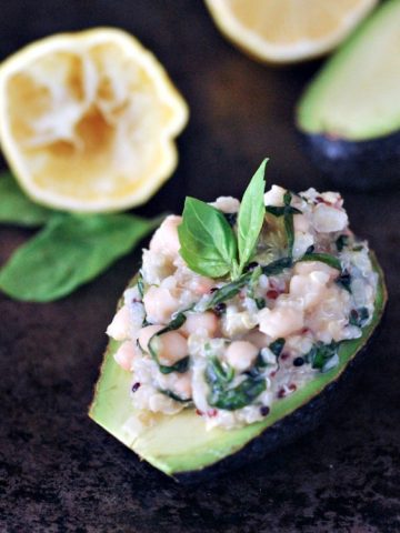 Lemon Basil Quinoa Stuffed Avocados @spabettie