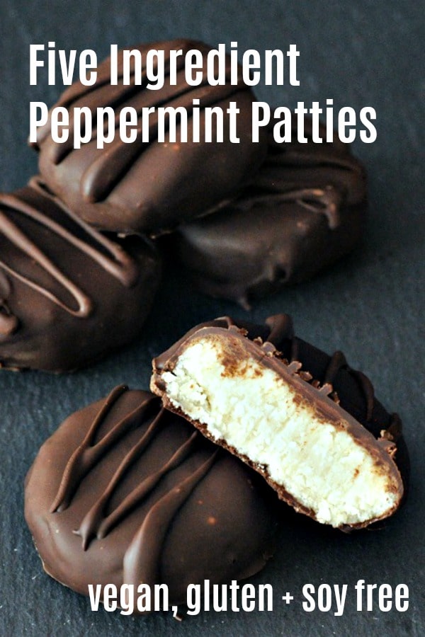 Five Ingredient Peppermint Patties @spabettie #vegan #soyfree #glutenfree #chocolate