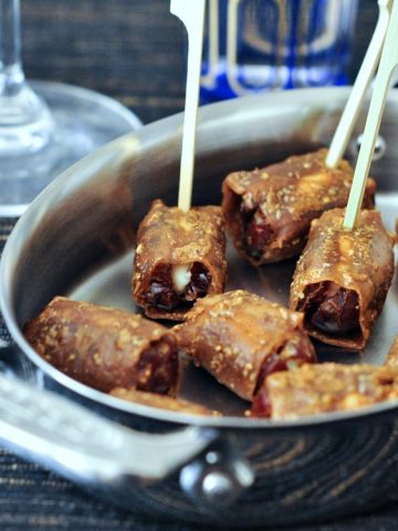 Vegan Goat Cheese Bacon Wrapped Dates @spabettie