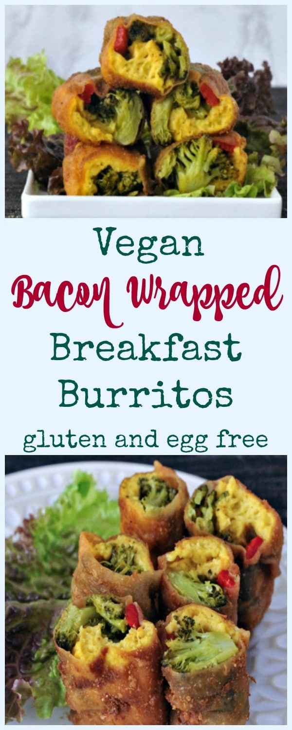Vegan Bacon Wrapped Breakfast Burritos @spabettie #vegan #glutenfree #eggfree #tasty #brunch