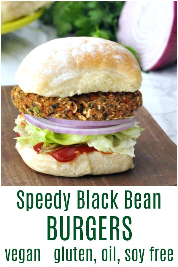 Speedy Black Bean Burgers @spabettie #vegan #glutenfree #oilfree #soyfree #burger