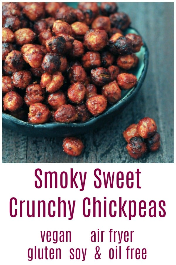 Smoky Sweet Crunchy Chickpeas @spabettie #vegan #glutenfree #dairyfree #soyfree #oilfree #airfryer