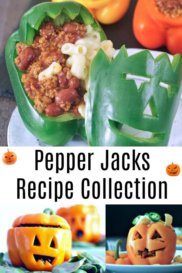 bell peppers carved to look like Jack O Lanterns, then filled with chili mac for dinner