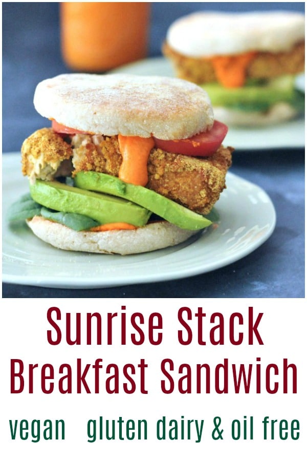 Sunrise Stack Veggie Breakfast Sandwich @spabettie #vegan #glutenfree #oilfree #tasty #breakfast