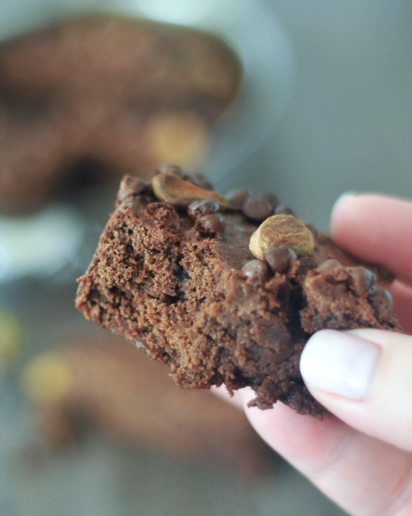 air fryer brownie held in hand