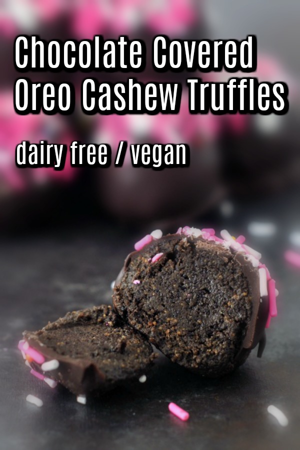 Chocolate Covered Oreo Cashew Truffles @spabettie #vegan #chocolate #dessert #valentines #truffles