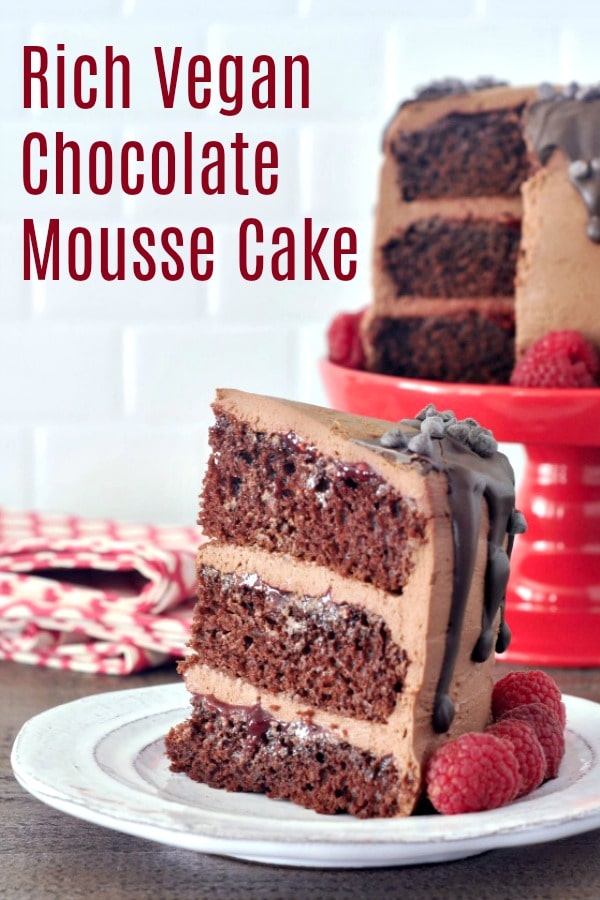 Rich Vegan Chocolate Mousse Cake @spabettie #vegan #glutenfree #chocolate #dessert