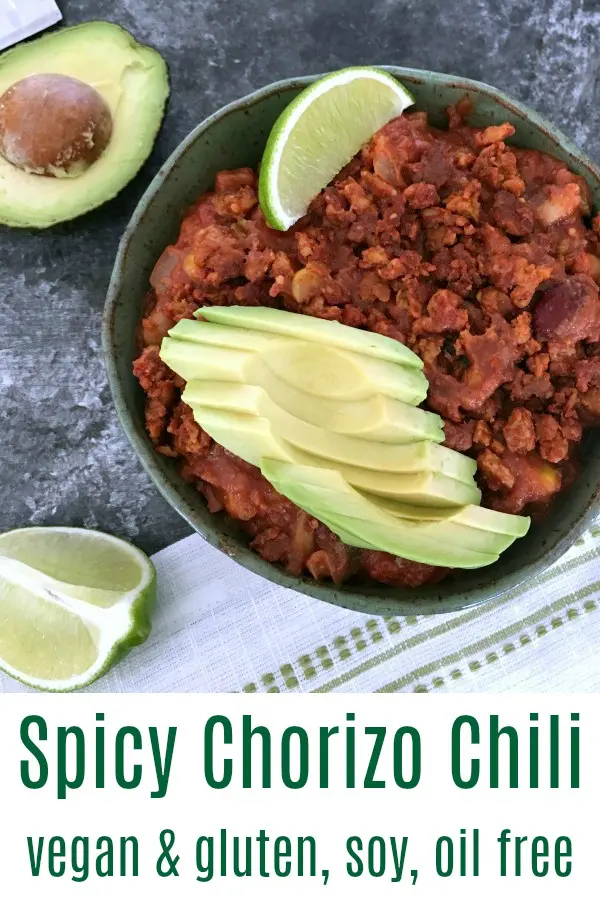 Spicy Chorizo Chili @spabettie #vegan #glutenfree #soyfree #oilfree #comfortfood #gameday #slowcooker #instantpot