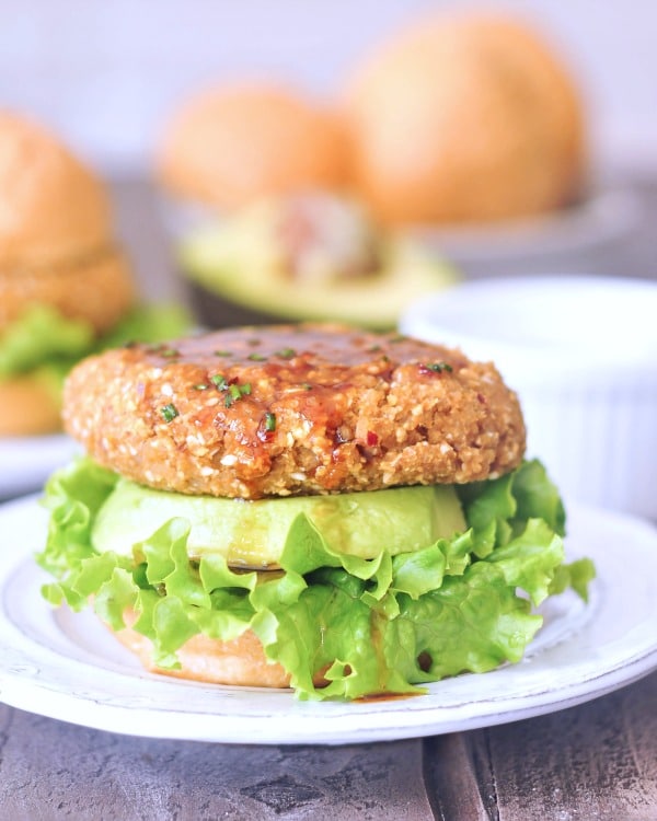 Ginger Sesame Teriyaki Burgers @spabettie #vegan #glutenfree #soyfree #oilfree #nutfree #burger #gameday