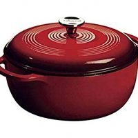 Lodge 6 Quart Enameled Cast Iron Dutch Oven. Classic Red Enamel Dutch Oven (Island Spice Red)