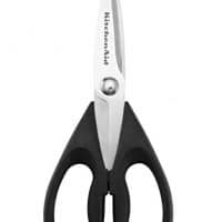 KitchenAid KC351OHOBA Multi-Purpose Scissors Stainless Steel Kitchen Shears with Blade Cover and Soft Grip Handles, Black