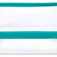 Anchor Hocking 8-InchSquare Glass Baking Dish with Teal TrueFit Lid