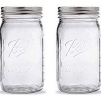 Ball Mason Jar-32 oz. Clear Glass Ball Wide Mouth-Set of 2