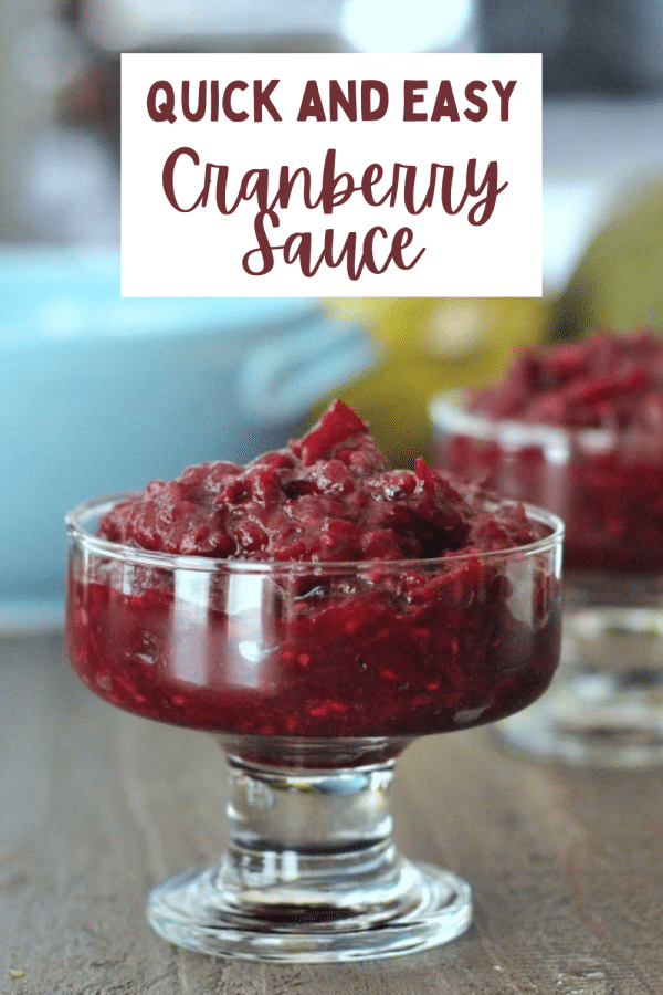 glass serving dish of cranberry sauce