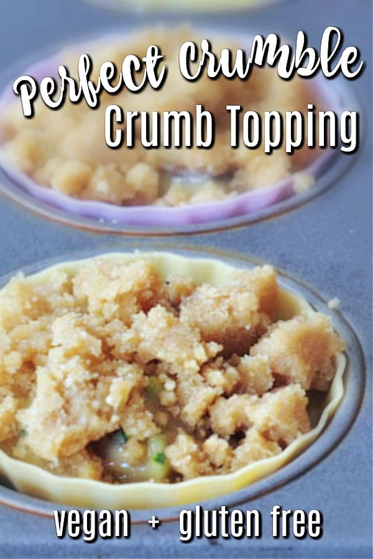 How to make perfect gluten free crumb topping: crumble on top of unbaked muffins.