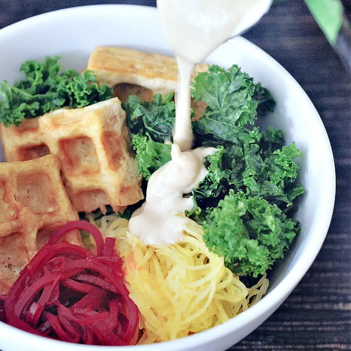 Waffled Tofu Veggie Bowls