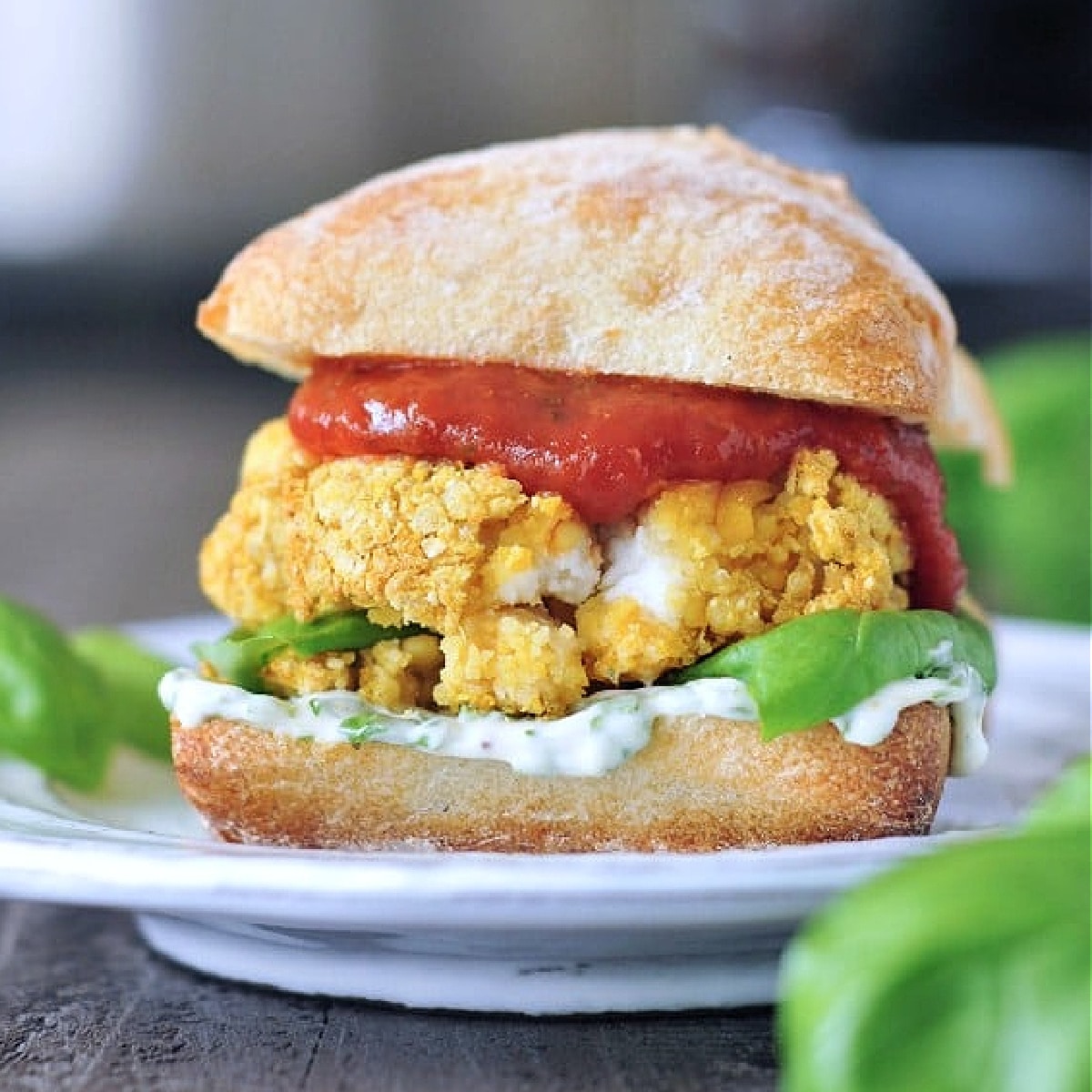 Vegan Mozzarella Chicken Burgers